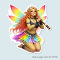 Fairy Troll Playing Recorder Vinyl Sticker