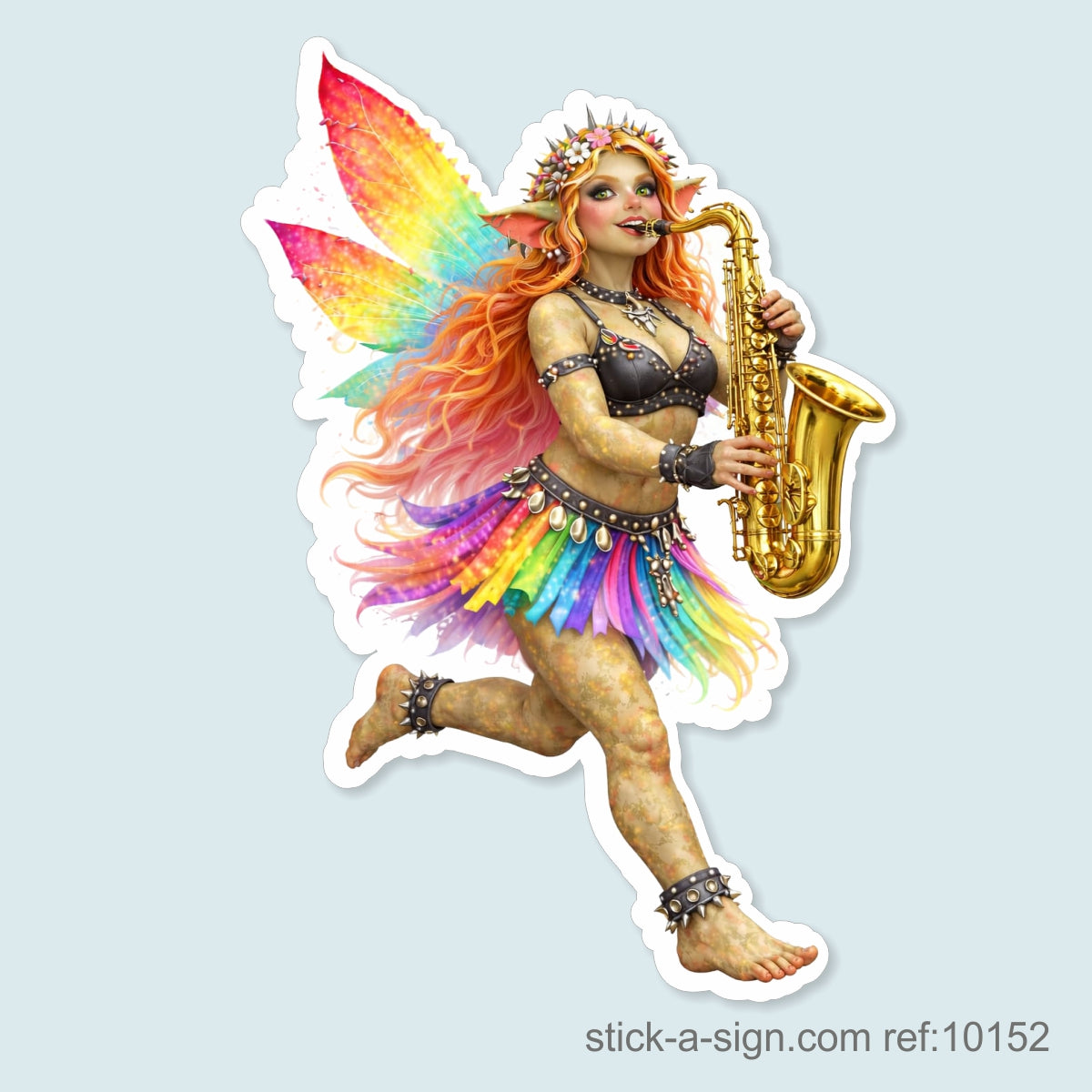 Fairy Troll Playing Saxophone Vinyl Sticker