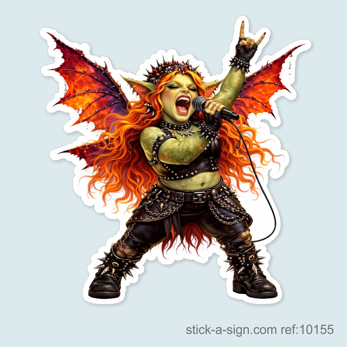 Heavy Metal Fairy Singing Vinyl Sticker