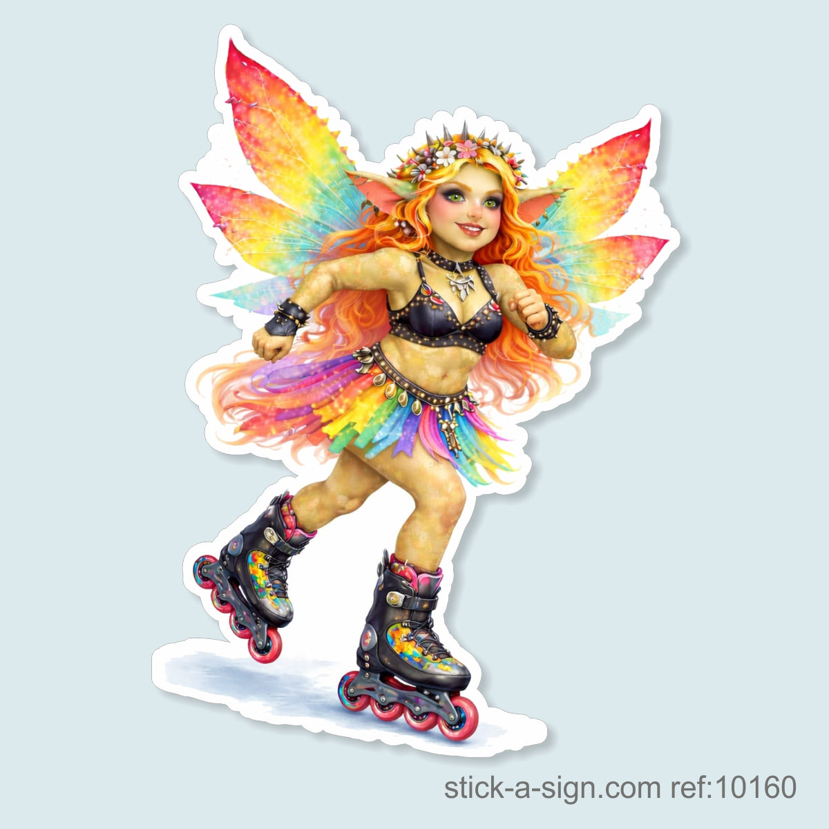 Fairy Troll Roller Blading Vinyl Sticker