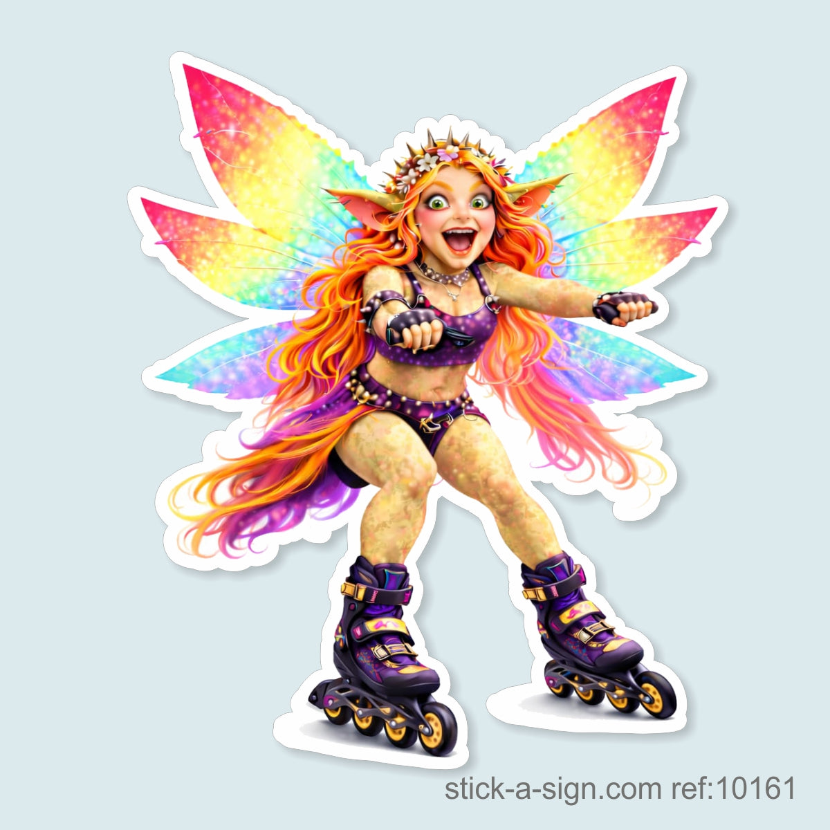 Fairy Troll Roller Blading Vinyl Sticker