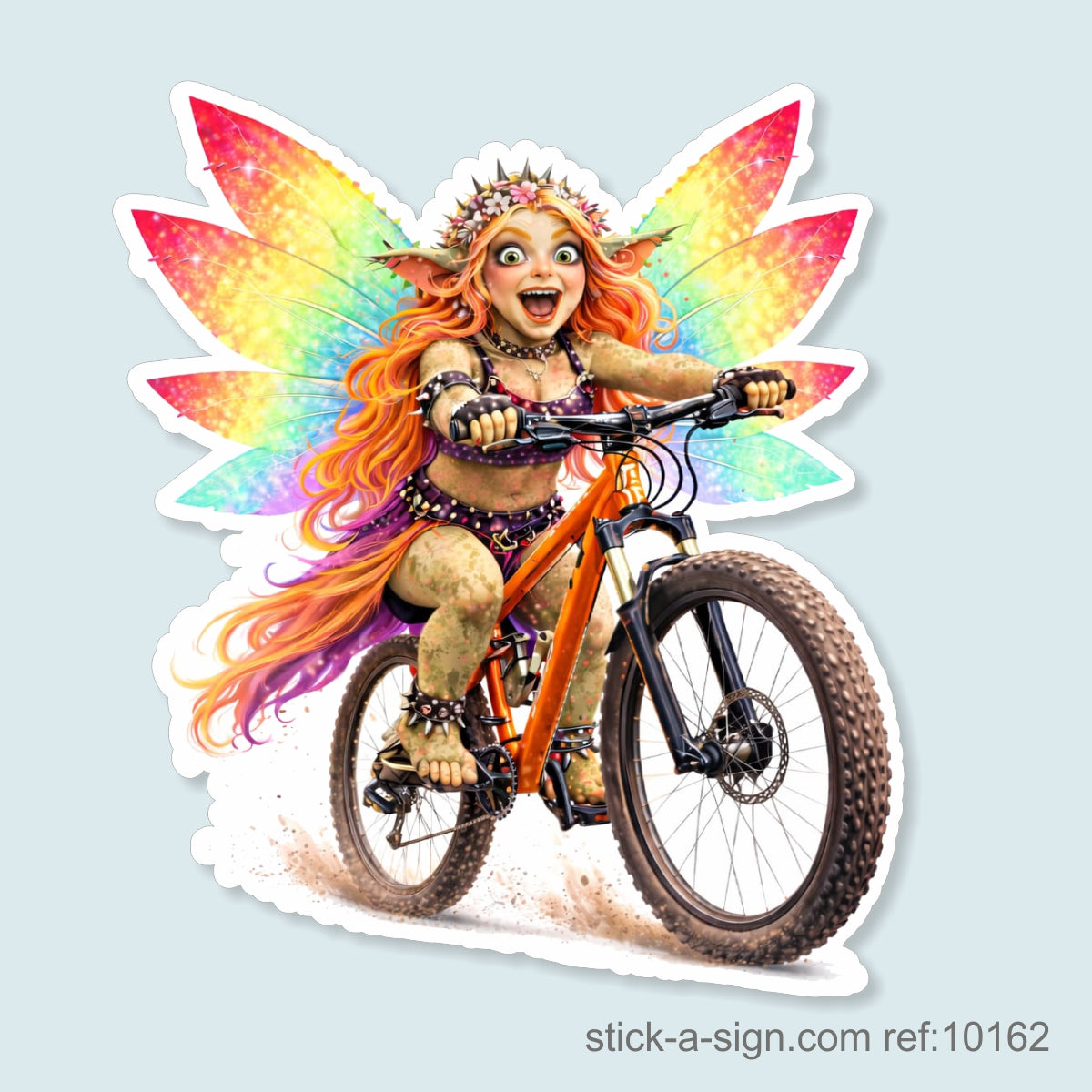 Fairy Troll Mountain Biking Vinyl Sticker