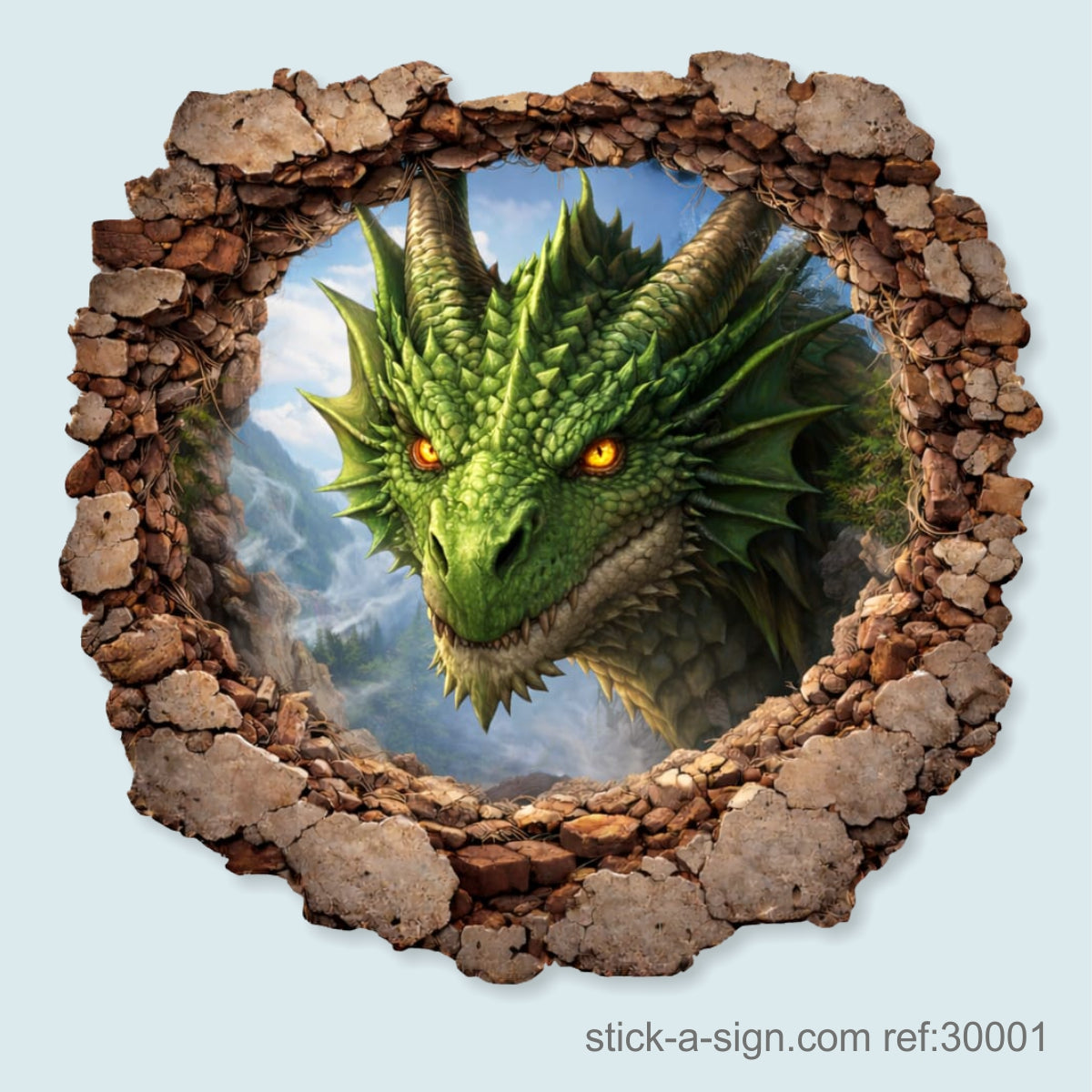 Hole in the Wall Green Dragon Vinyl Wall Decal