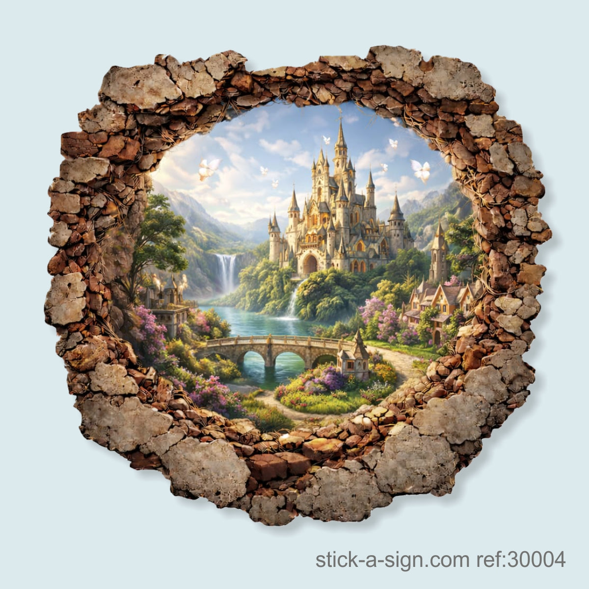 Hole in the Wall Fairy-tale Castle Vinyl Wall Decal