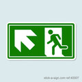 Running Man Arrow Up Left Vinyl Sticker