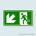 Running Man Arrow Down Left Vinyl Sticker
