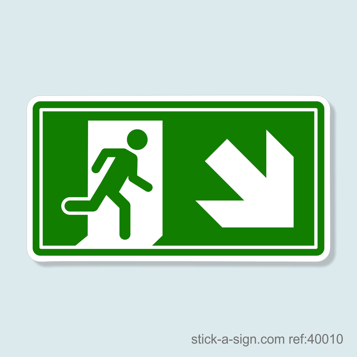Running Man Arrow Down Right Vinyl Sticker