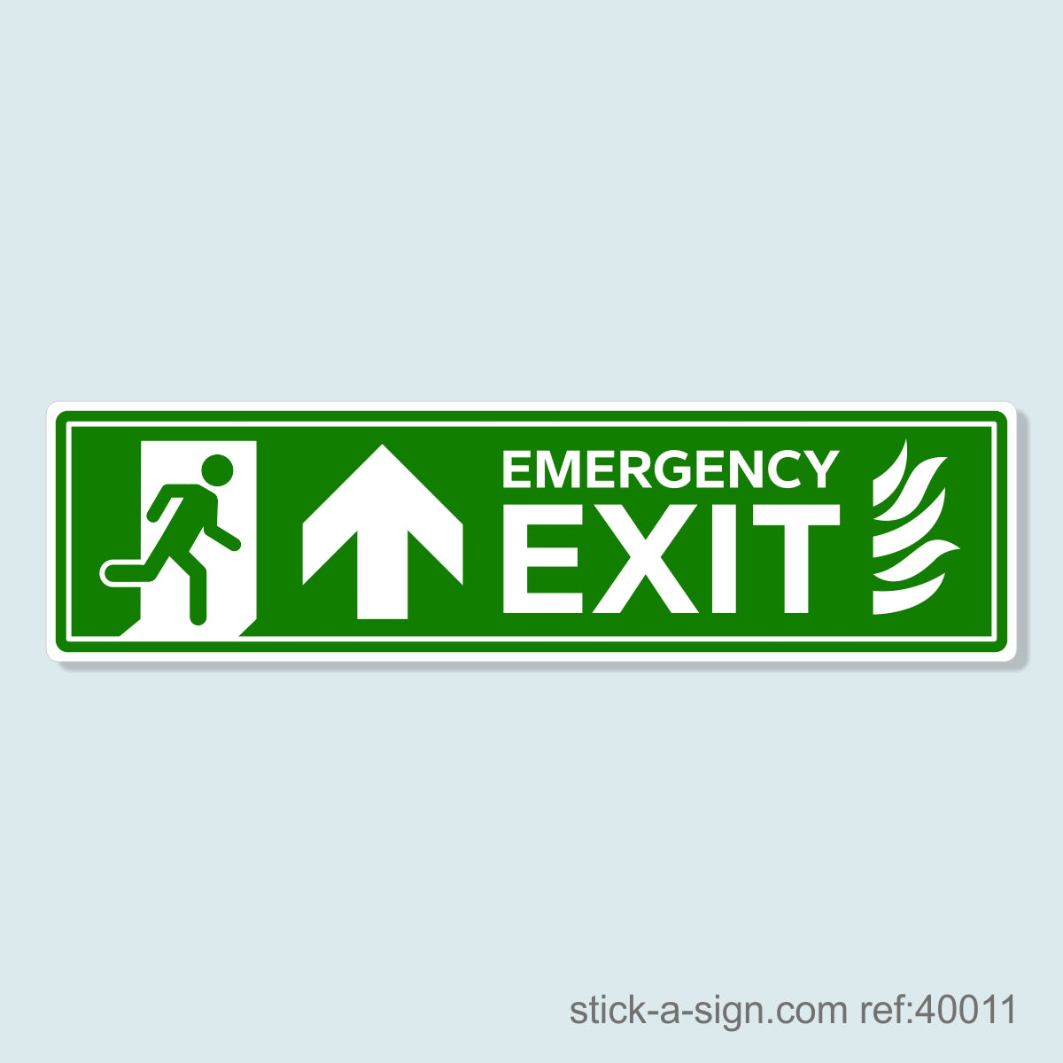 Emergency Exit Ahead (Running Man/Flames) Vinyl Sticker