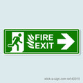 Fire Exit Right (Running Man/Flames) Vinyl Sticker
