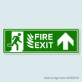 Fire Exit Ahead (Running Man/Flames) Vinyl Sticker