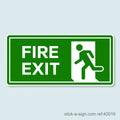 Running Man (Left) Fire Exit Vinyl Sticker