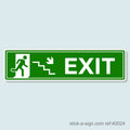 Exit Downstairs Running Man Vinyl Sticker