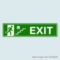 Exit Upstairs Running Man Vinyl Sticker