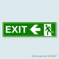 Exit Door Left Running Man Vinyl Sticker