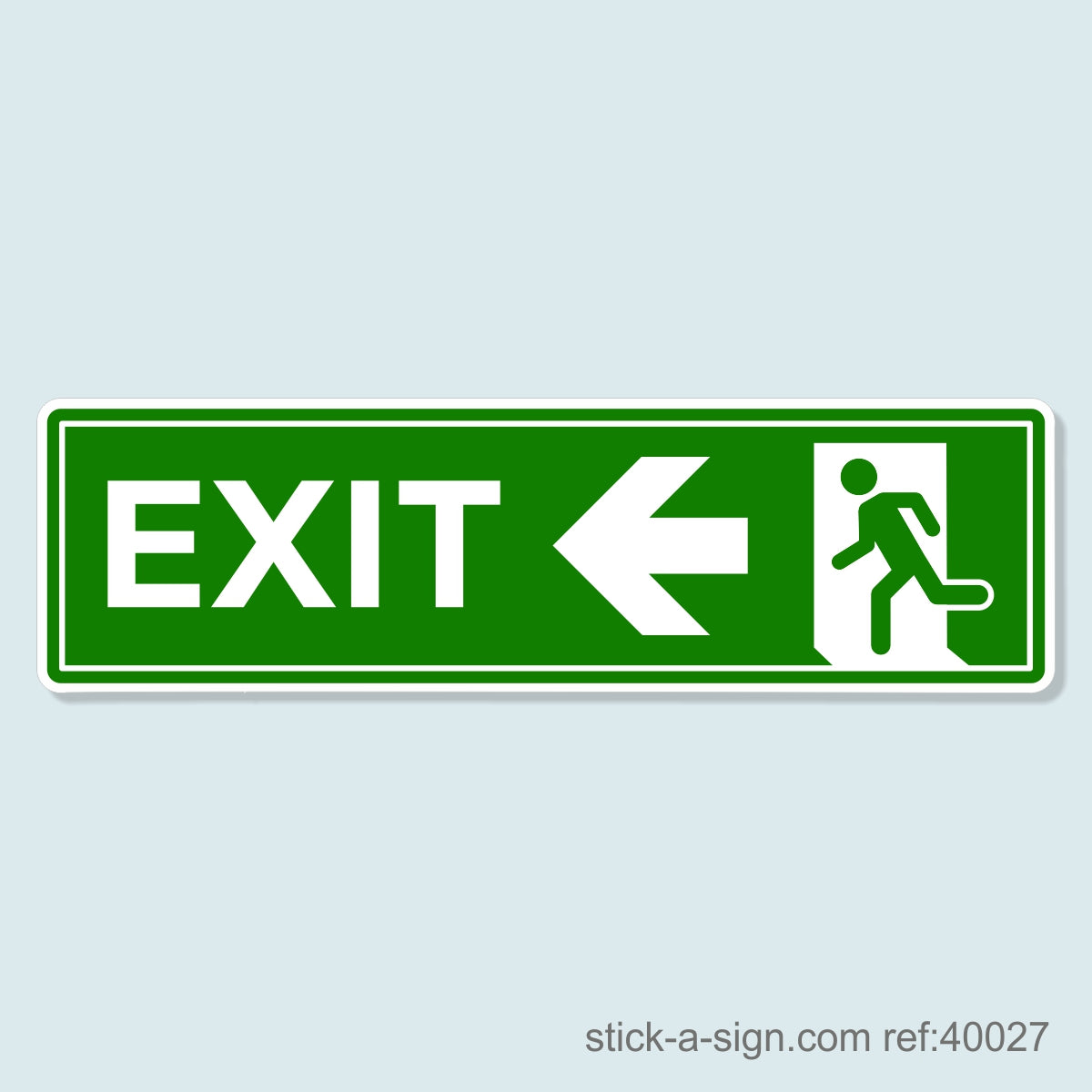 Exit Door Left Running Man Vinyl Sticker