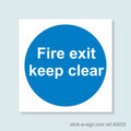 Fire Exit Keep Clear Door Sticker