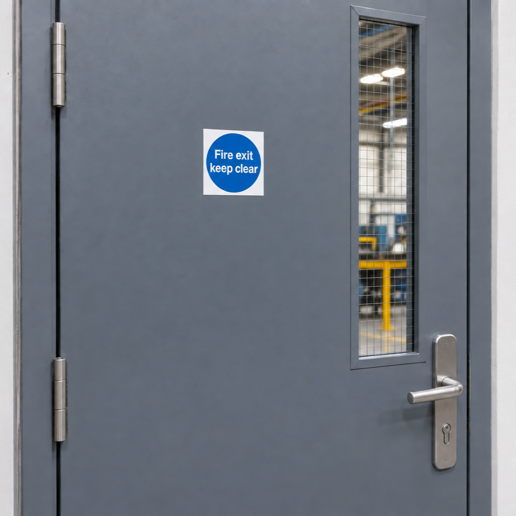 Fire Exit Keep Clear Door Sticker