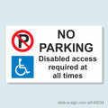 No Parking Disabled Access Vinyl Sticker