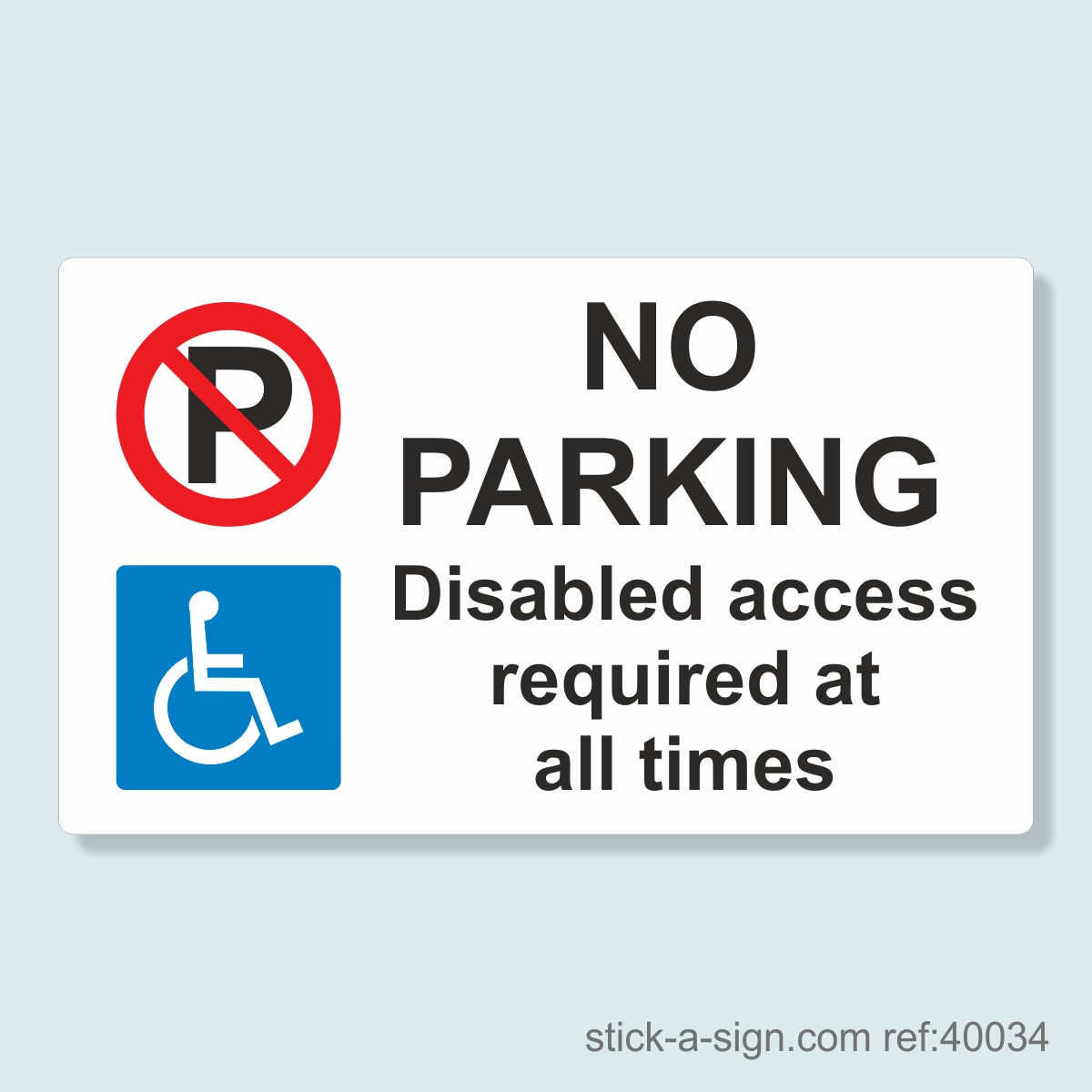 No Parking Disabled Access Vinyl Sticker