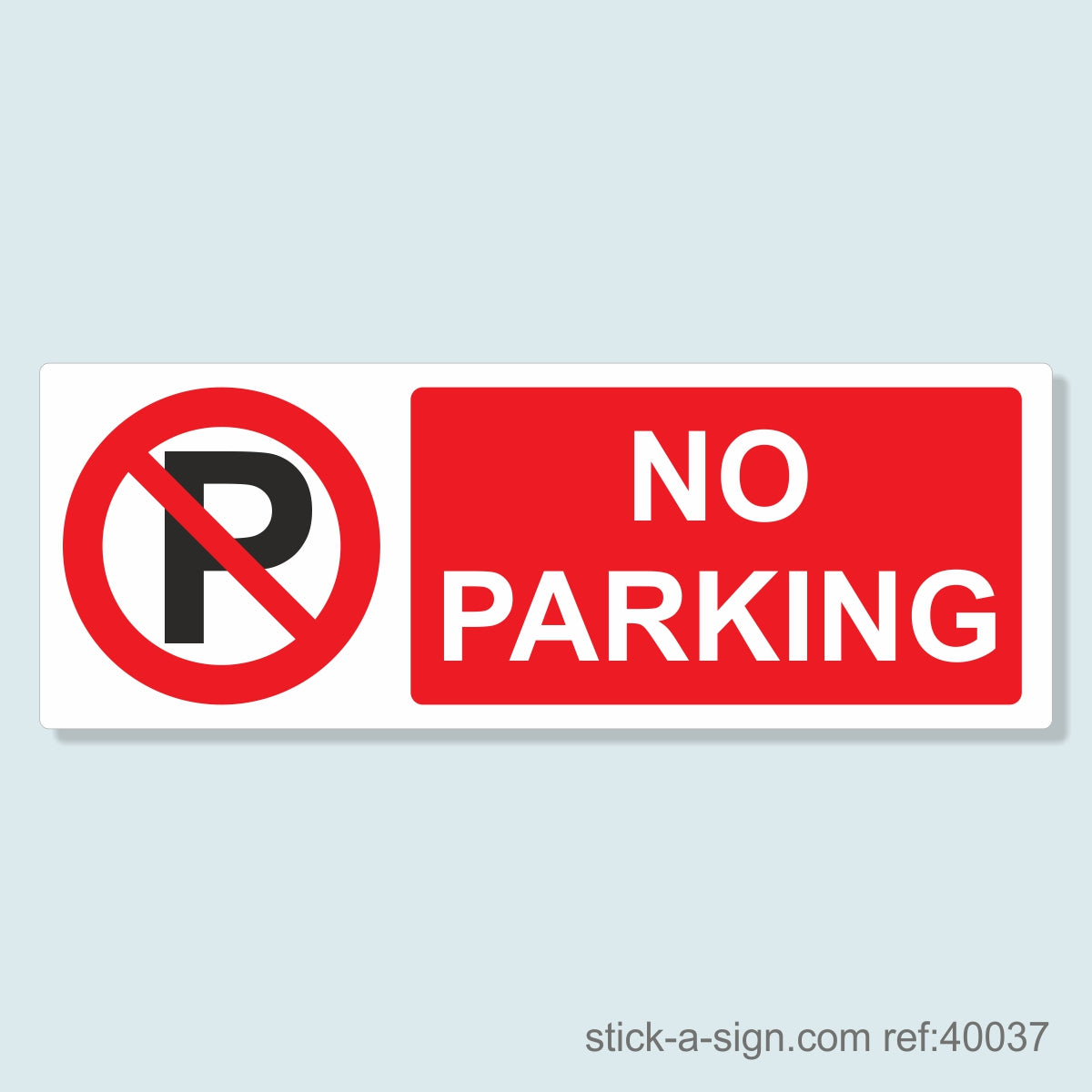 No Parking Vinyl Sticker (Horizontal)