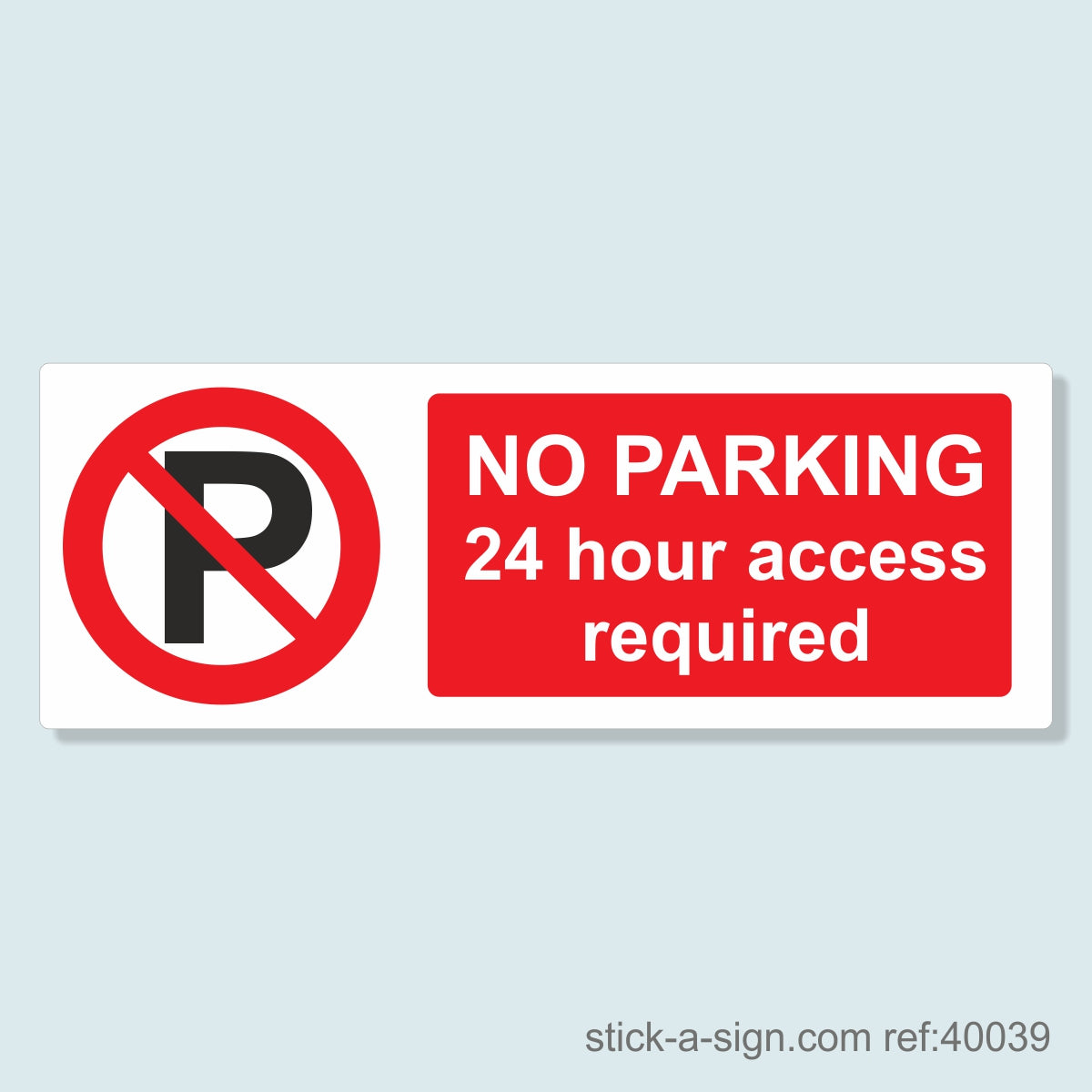 No Parking 24 Hour Access Required Vinyl Sticker (Horizontal)