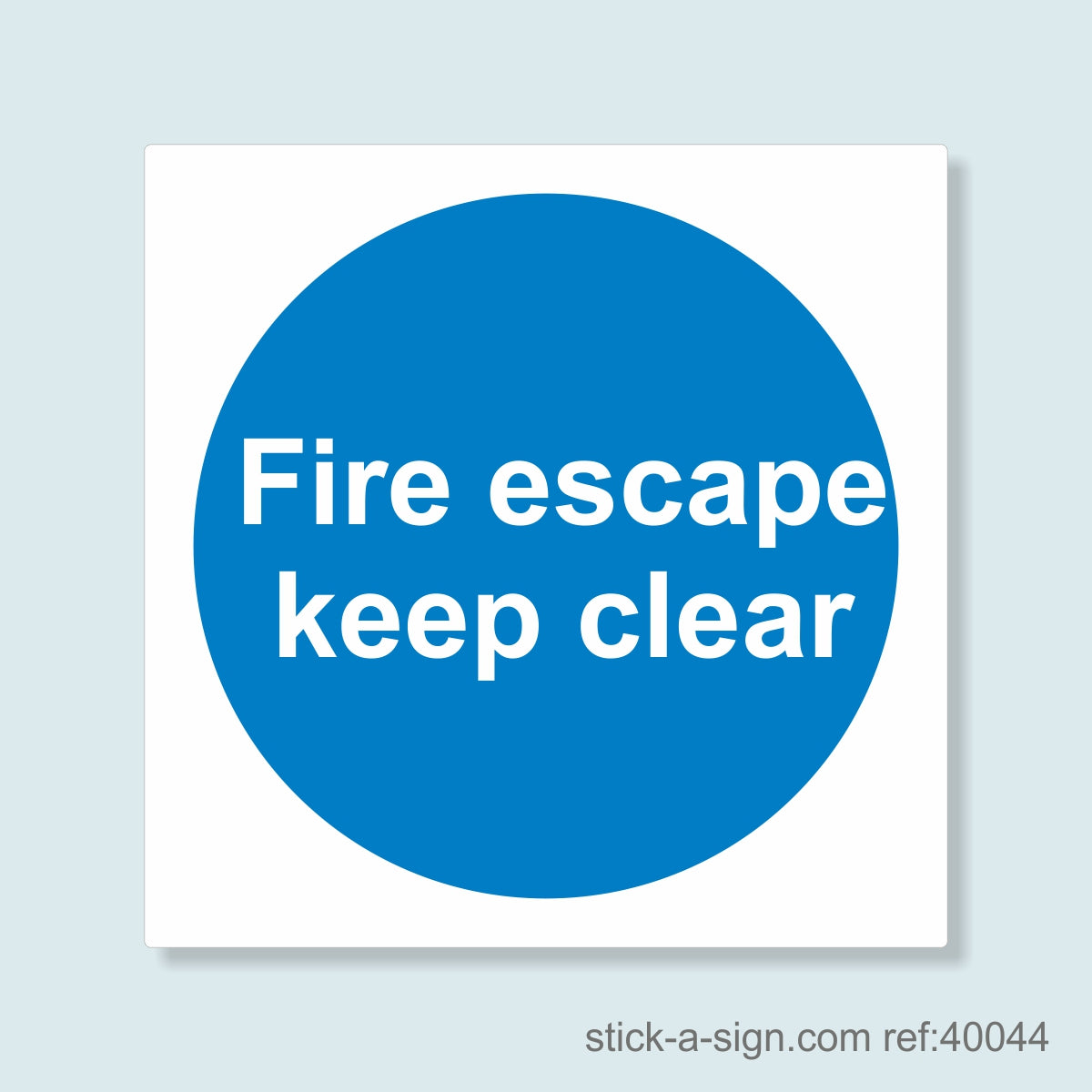 Fire Escape Keep Clear Vinyl Sticker