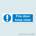 Fire Door Keep Clear Vinyl Sticker