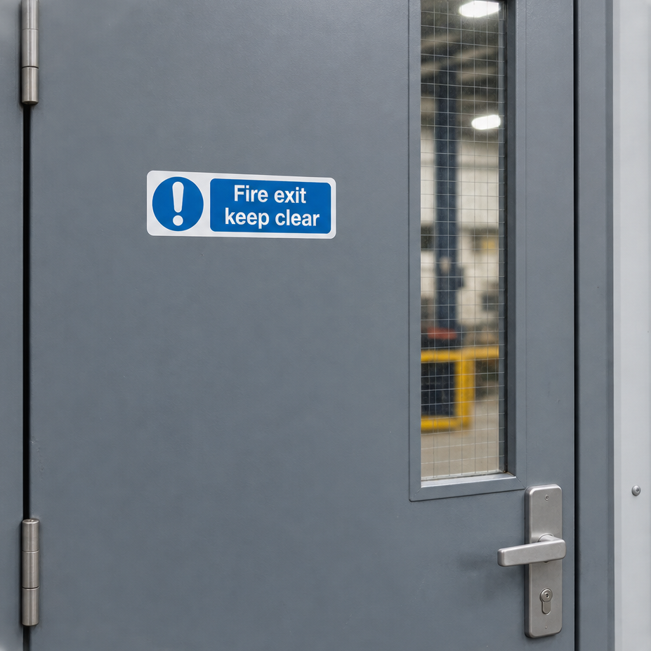 Fire Exit Keep Clear Vinyl Sticker