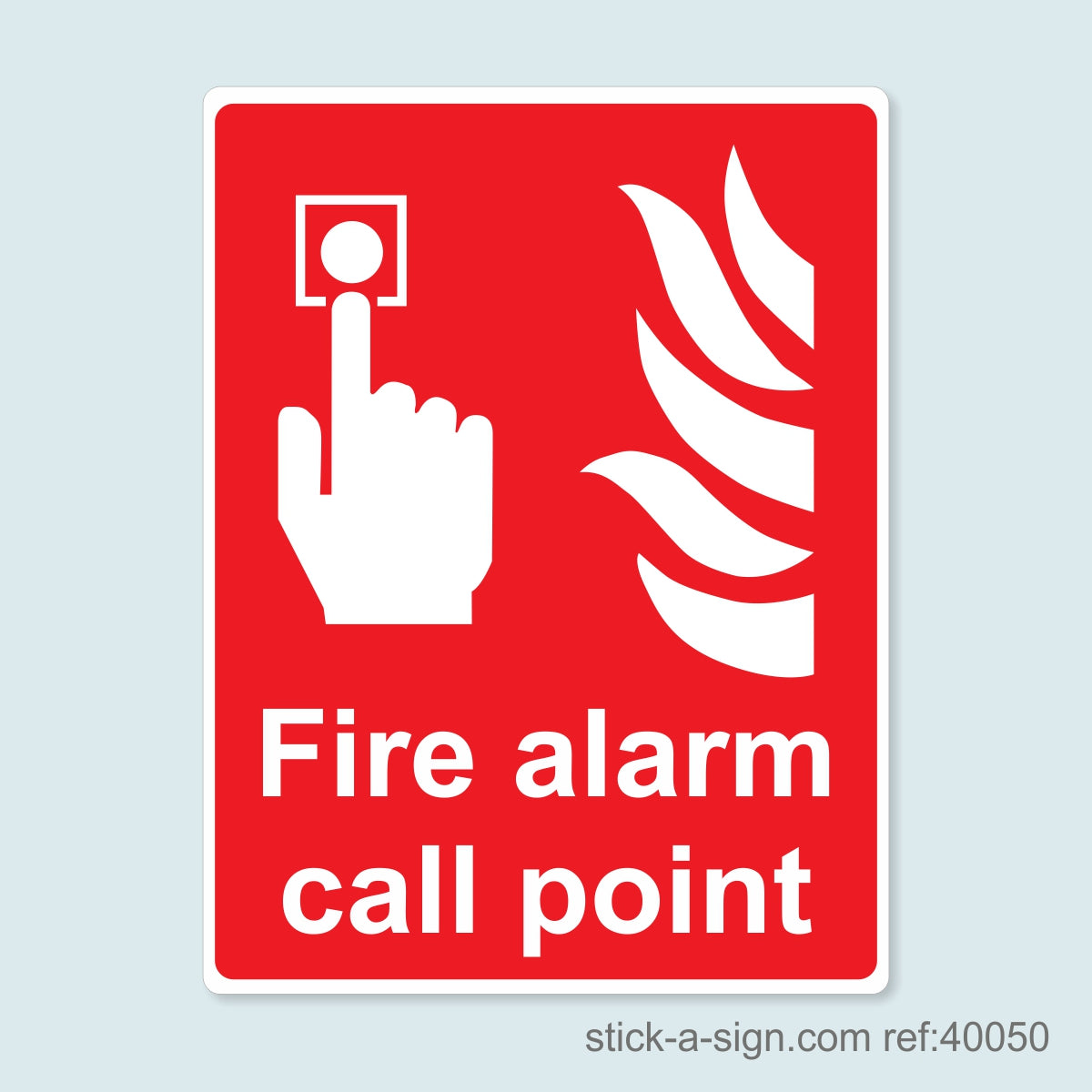 Fire Alarm Call Point Vinyl Sticker (Vertical)