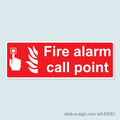 Fire Alarm Call Point Vinyl Sticker (Horizontal)