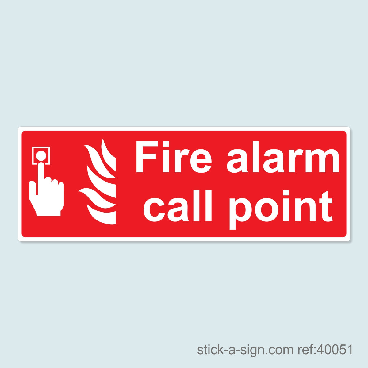 Fire Alarm Call Point Vinyl Sticker (Horizontal)