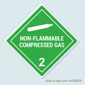 Dangerous Goods Sticker - Non-Flammable Compressed Gas (White)