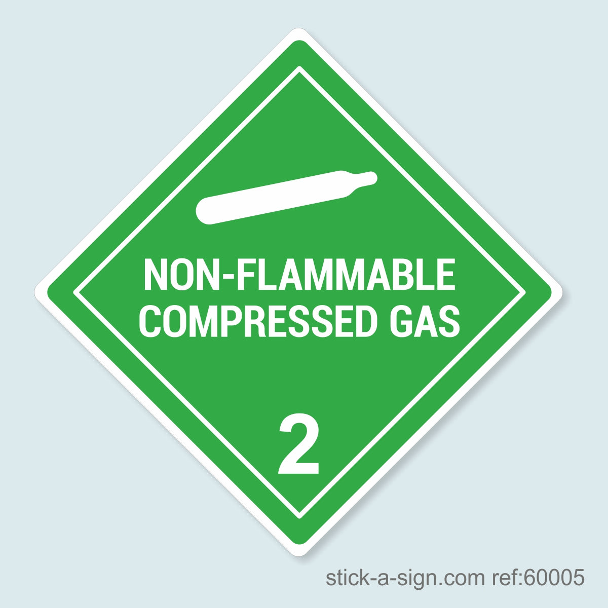 Dangerous Goods Sticker - Non-Flammable Compressed Gas (White)