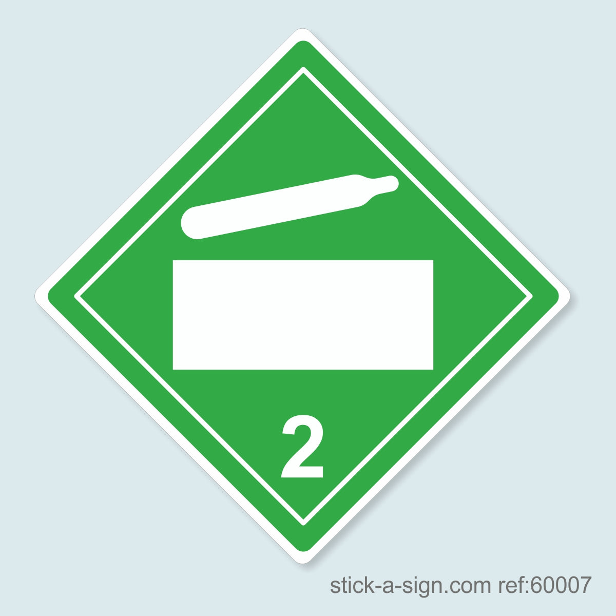 Dangerous Goods Sticker - Non-Flammable Gas Blank (White)