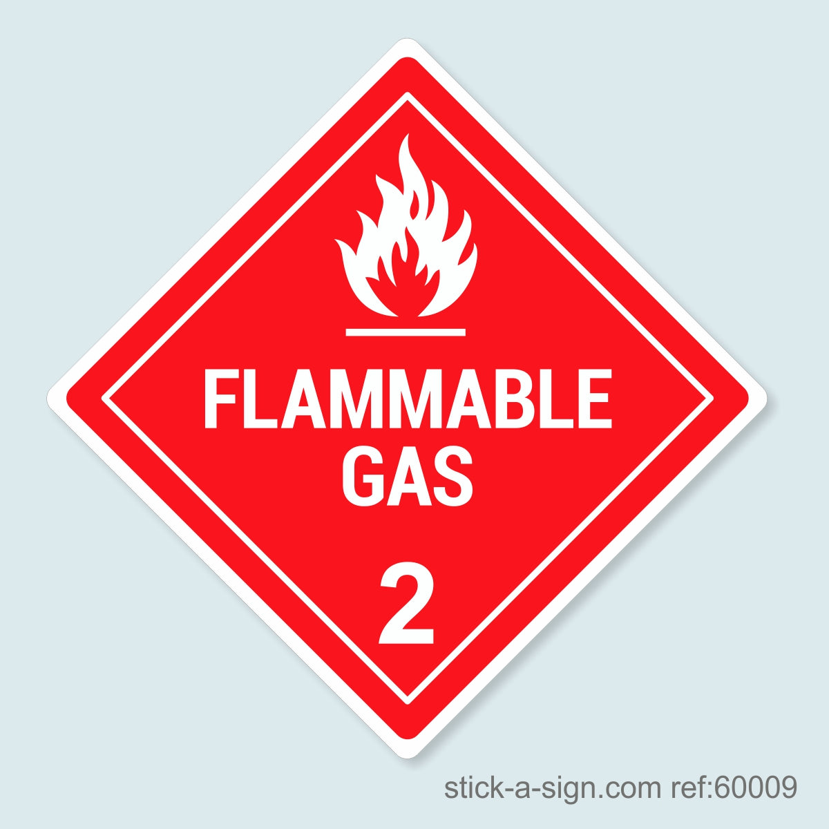 Dangerous Goods Sticker - Flammable Gas (White)