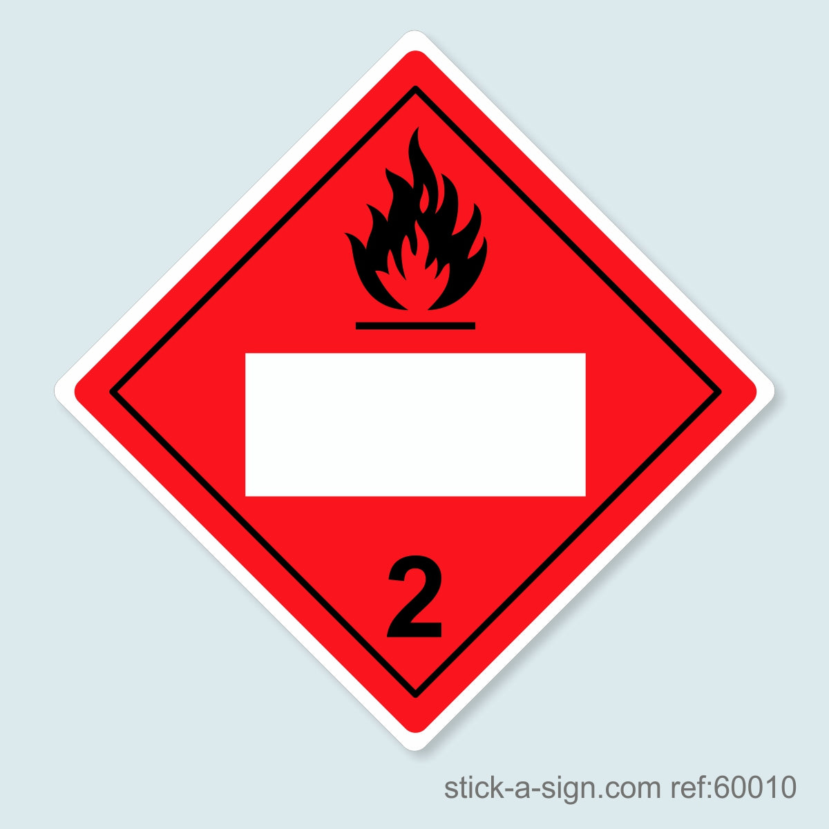 Dangerous Goods Sticker - Flammable Gas Blank