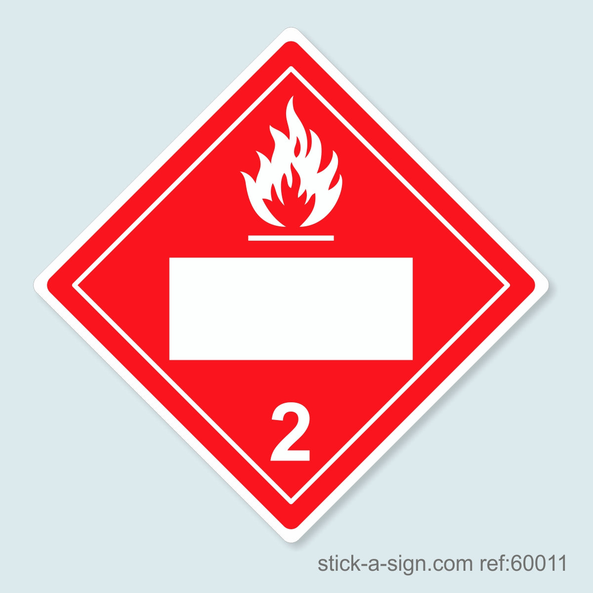 Dangerous Goods Sticker - Flammable Gas Blank (White)