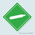 Dangerous Goods Sticker - Compressed Gas Bottle (White)