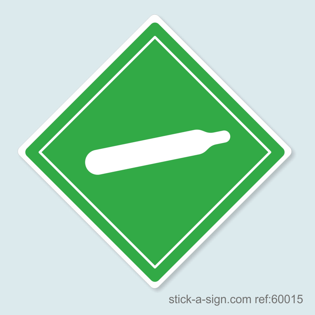 Dangerous Goods Sticker - Compressed Gas Bottle (White)
