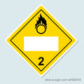Dangerous Goods Sticker - Oxidizing Gas Blank