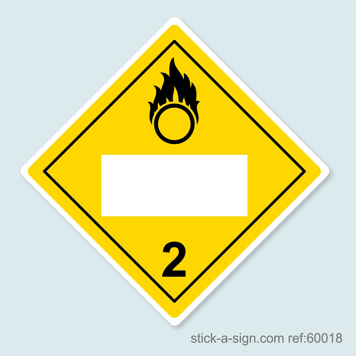 Dangerous Goods Sticker - Oxidizing Gas Blank
