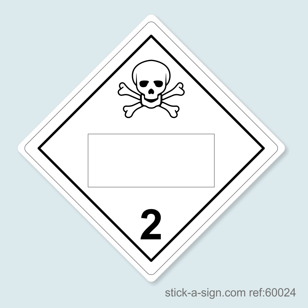 Dangerous Goods Sticker - Poison Gas Blank