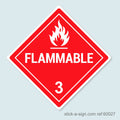 Dangerous Goods Sticker - Flammable (White)