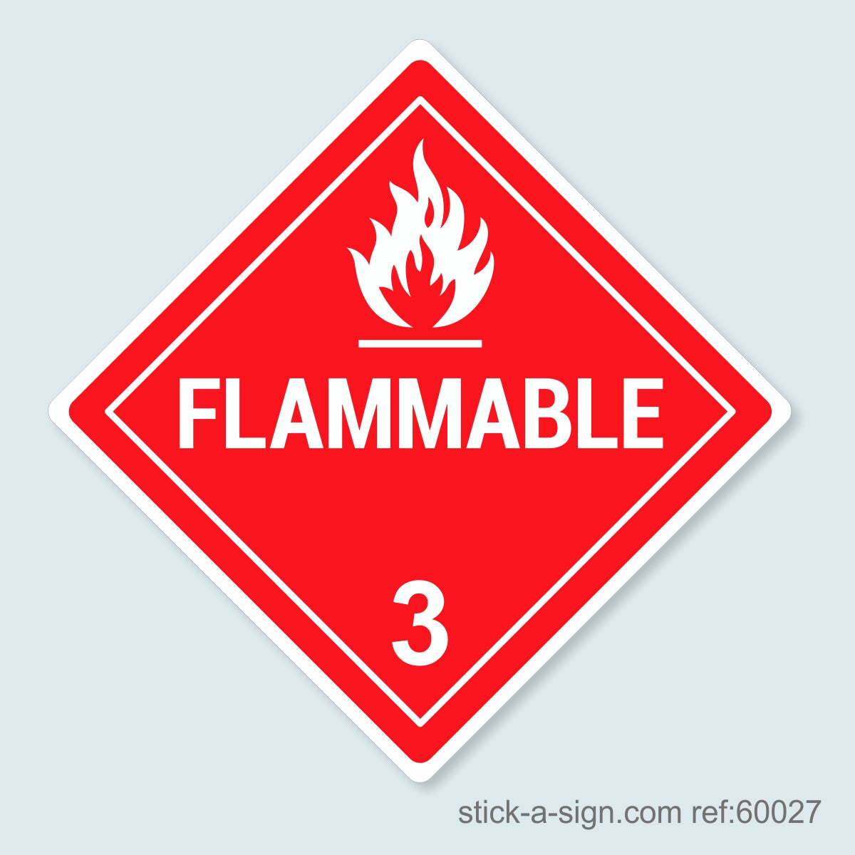 Dangerous Goods Sticker - Flammable (White)