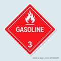 Dangerous Goods Sticker - Gasoline (White)