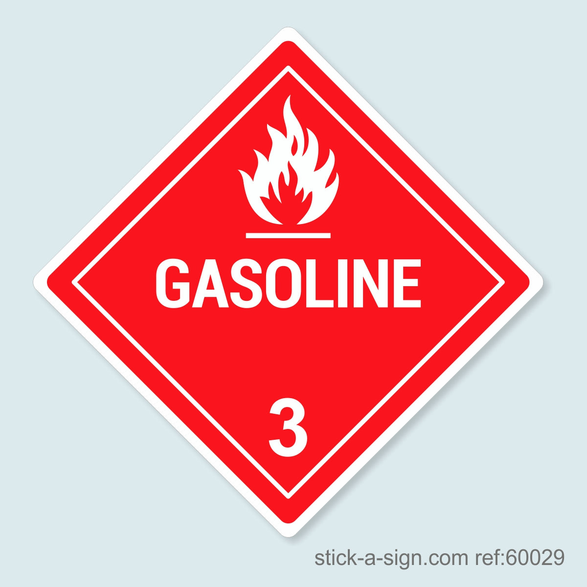 Dangerous Goods Sticker - Gasoline (White)