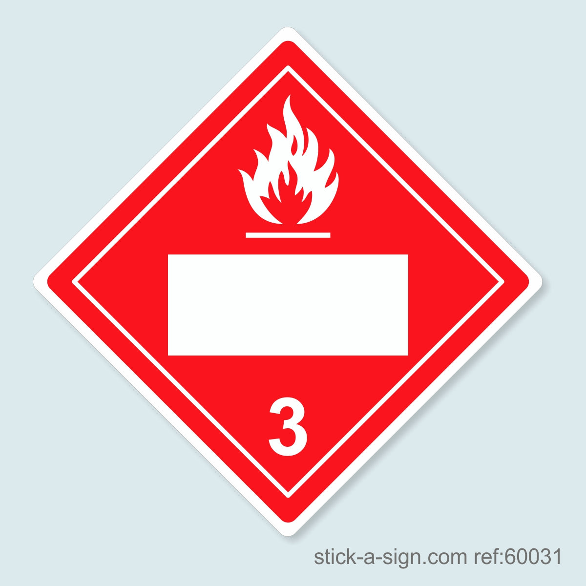 Dangerous Goods Sticker - Flammable Blank (White)