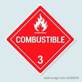 Dangerous Goods Sticker - Combustible (White)