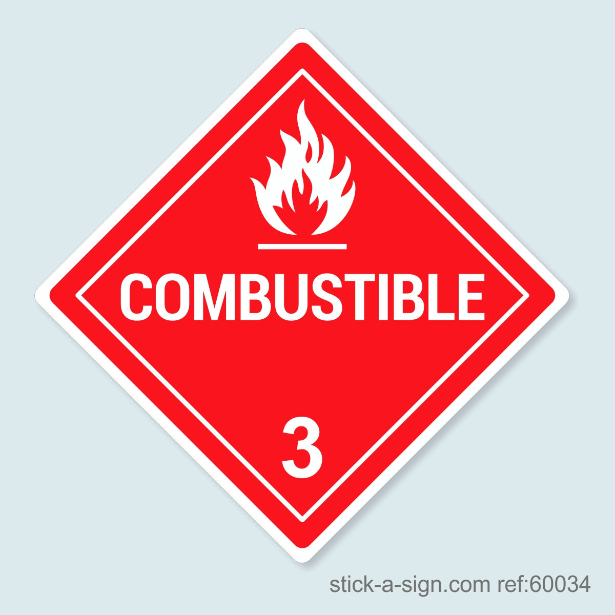 Dangerous Goods Sticker - Combustible (White)