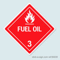 Dangerous Goods Sticker - Fuel Oil (White)